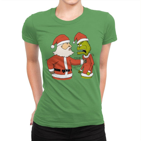Christmas Fight - Womens Premium T-Shirts RIPT Apparel Small / Kelly