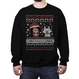 Christmas is Coming - Ugly Holiday - Crew Neck Sweatshirt Crew Neck Sweatshirt RIPT Apparel Small / Black
