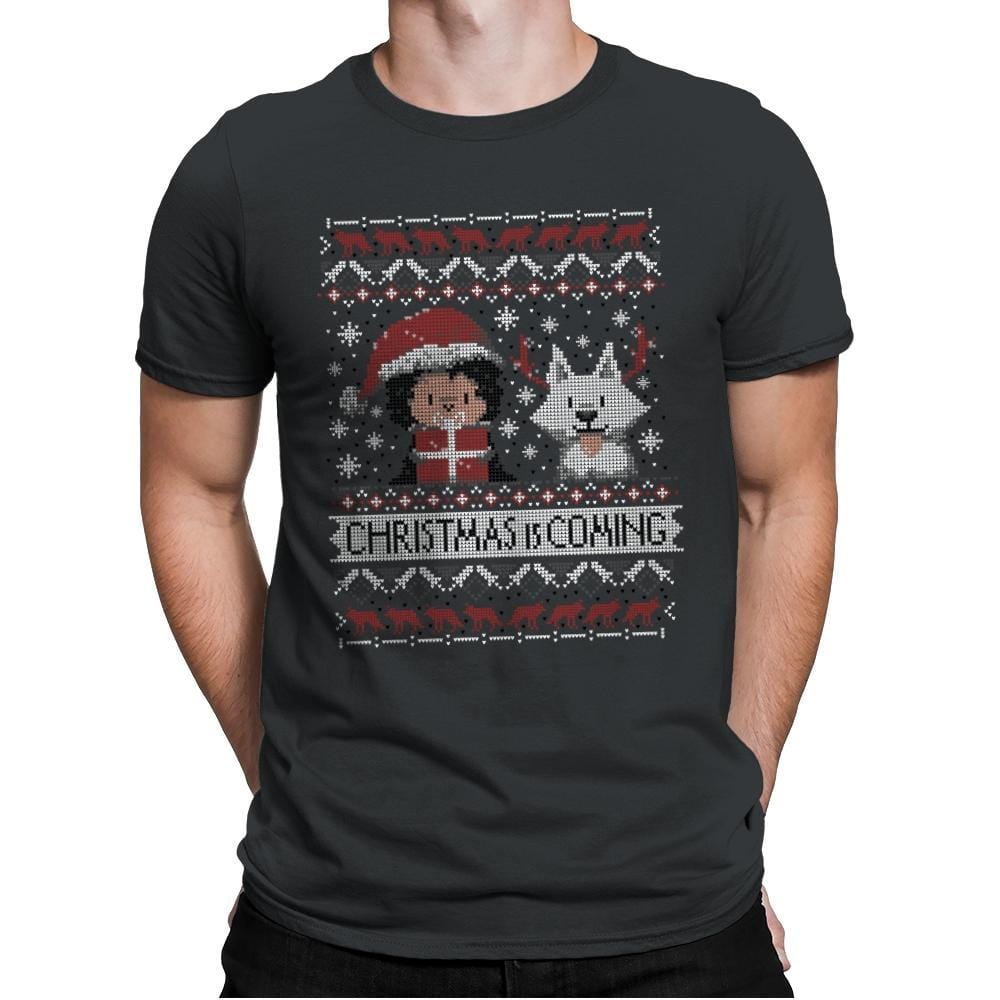 Christmas is Coming - Ugly Holiday - Mens Premium T-Shirts RIPT Apparel Small / Heavy Metal