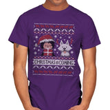 Christmas is Coming - Ugly Holiday - Mens T-Shirts RIPT Apparel Small / Purple