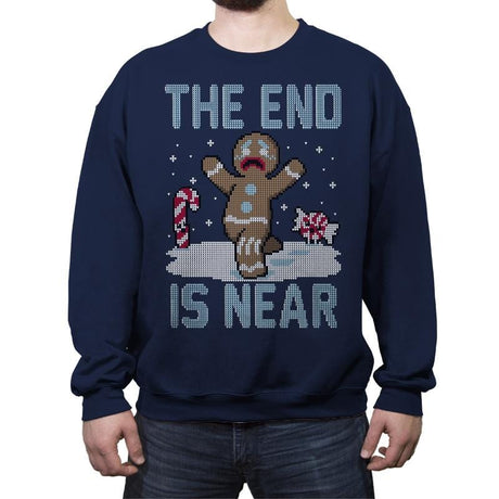 Christmas is Near! - Ugly Holiday - Crew Neck Sweatshirt Crew Neck Sweatshirt RIPT Apparel Small / Navy