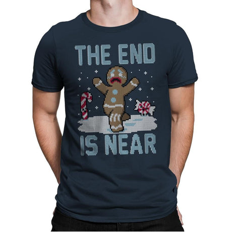 Christmas is Near! - Ugly Holiday - Mens Premium T-Shirts RIPT Apparel Small / Indigo