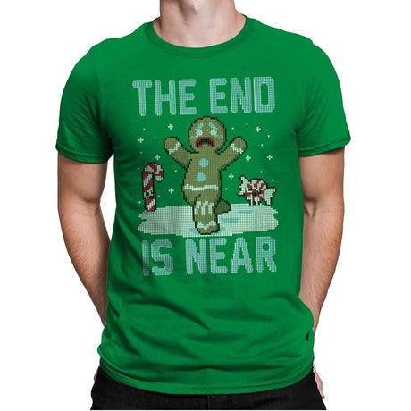 Christmas is Near! - Ugly Holiday - Mens Premium T-Shirts RIPT Apparel Small / Kelly Green