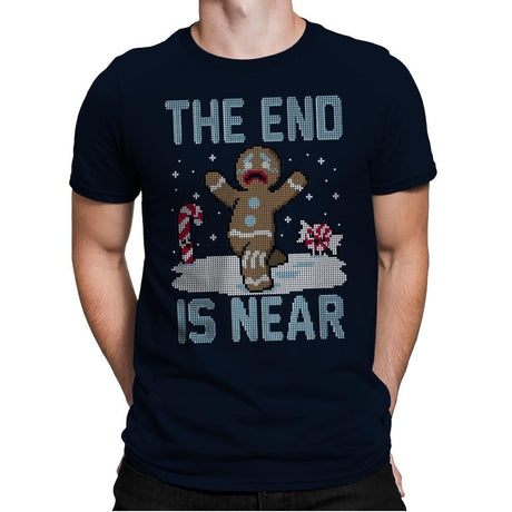 Christmas is Near! - Ugly Holiday - Mens Premium T-Shirts RIPT Apparel Small / Midnight Navy