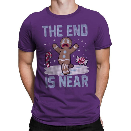Christmas is Near! - Ugly Holiday - Mens Premium T-Shirts RIPT Apparel Small / Purple Rush