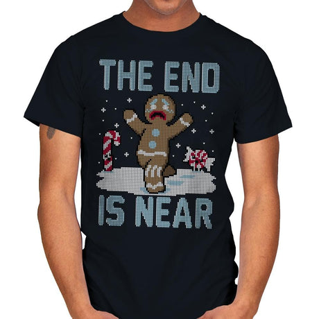 Christmas is Near! - Ugly Holiday - Mens T-Shirts RIPT Apparel Small / Black