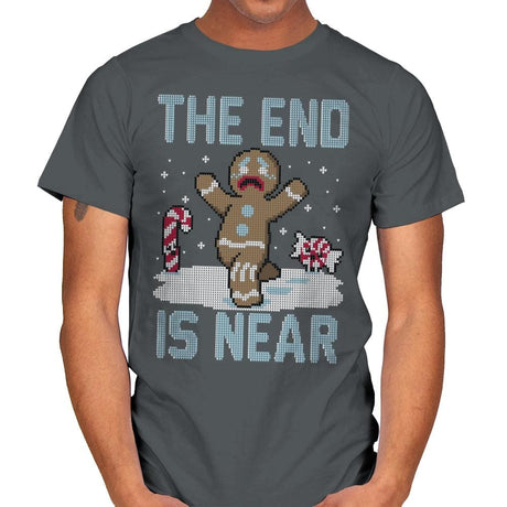 Christmas is Near! - Ugly Holiday - Mens T-Shirts RIPT Apparel Small / Charcoal