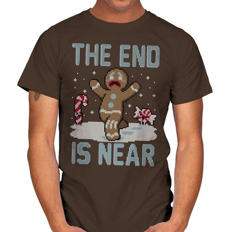 Christmas is Near! - Ugly Holiday - Mens T-Shirts RIPT Apparel Small / Dark Chocolate