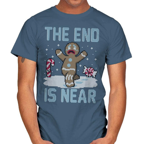 Christmas is Near! - Ugly Holiday - Mens T-Shirts RIPT Apparel Small / Indigo Blue