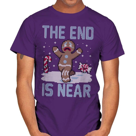 Christmas is Near! - Ugly Holiday - Mens T-Shirts RIPT Apparel Small / Purple