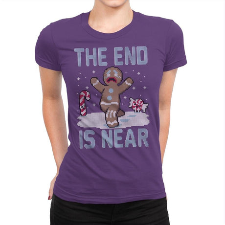Christmas is Near! - Ugly Holiday - Womens Premium T-Shirts RIPT Apparel Small / Purple Rush