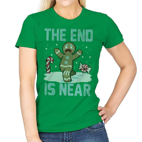 Christmas is Near! - Ugly Holiday - Womens T-Shirts RIPT Apparel Small / Irish Green