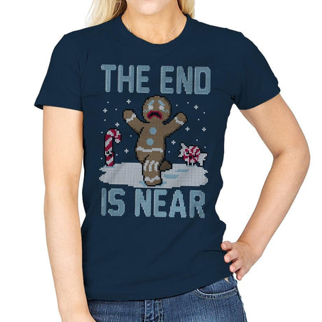 Christmas is Near! - Ugly Holiday - Womens T-Shirts RIPT Apparel Small / Navy