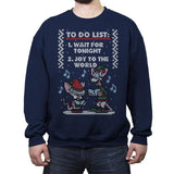 Christmas List! - Ugly Holiday - Crew Neck Sweatshirt Crew Neck Sweatshirt RIPT Apparel Small / Navy