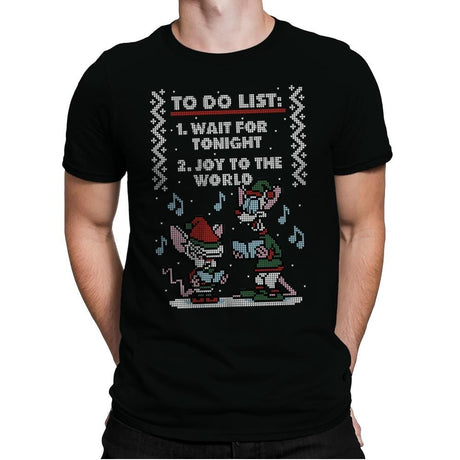 Christmas List! - Ugly Holiday - Mens Premium T-Shirts RIPT Apparel Small / Black
