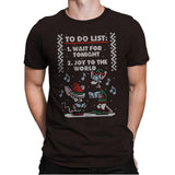 Christmas List! - Ugly Holiday - Mens Premium T-Shirts RIPT Apparel Small / Dark Chocolate