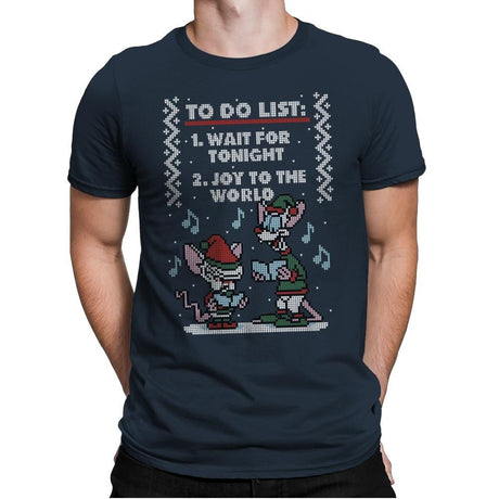Christmas List! - Ugly Holiday - Mens Premium T-Shirts RIPT Apparel Small / Indigo