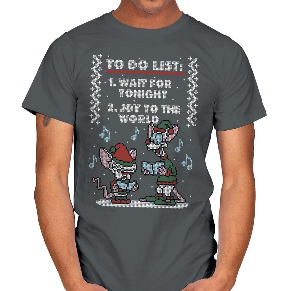 Christmas List! - Ugly Holiday - Mens T-Shirts RIPT Apparel Small / Charcoal