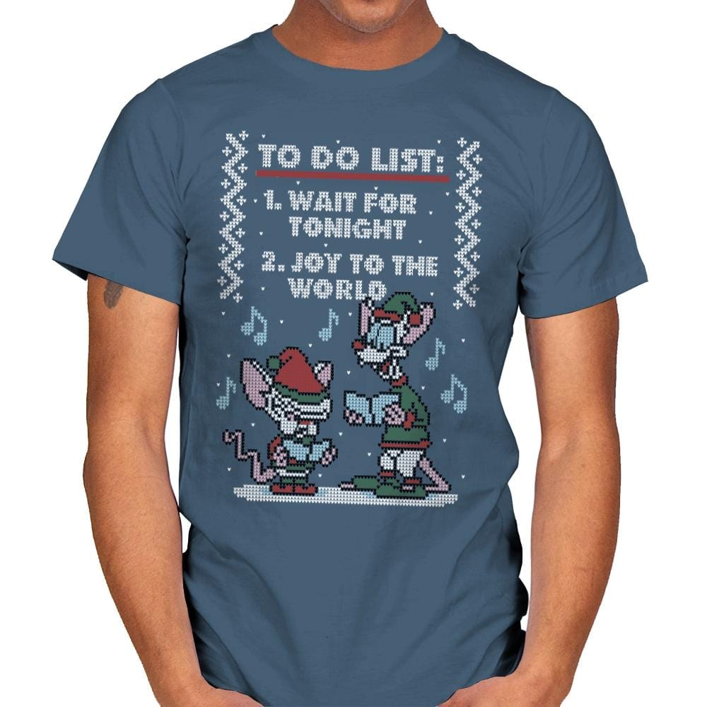Christmas List! - Ugly Holiday - Mens T-Shirts RIPT Apparel Small / Indigo Blue