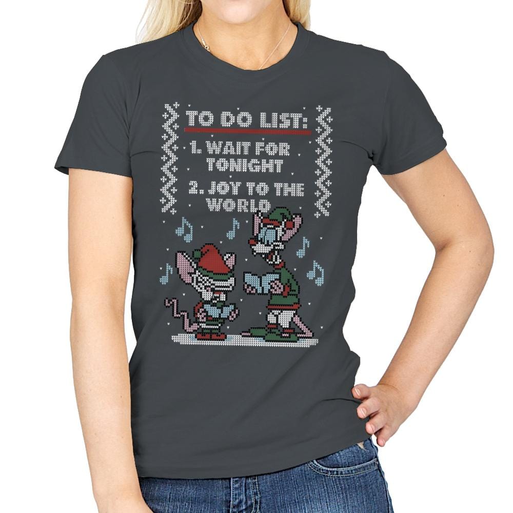 Christmas List! - Ugly Holiday - Womens T-Shirts RIPT Apparel Small / Charcoal