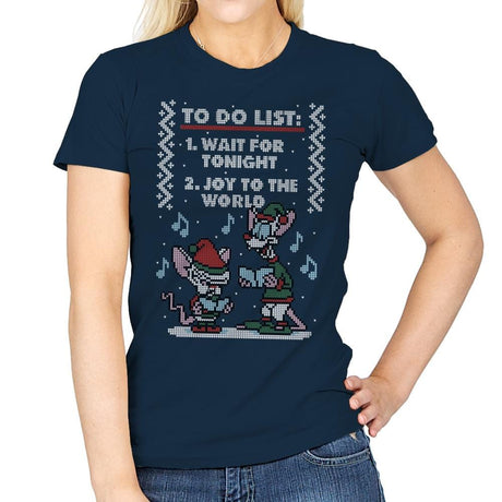 Christmas List! - Ugly Holiday - Womens T-Shirts RIPT Apparel Small / Navy