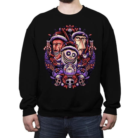 Christmas Mischiefs - Crew Neck Sweatshirt Crew Neck Sweatshirt RIPT Apparel Small / Black