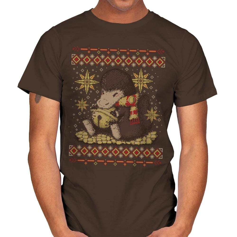 Christmas Niffler - Ugly Holiday - Mens T-Shirts RIPT Apparel Small / Dark Chocolate