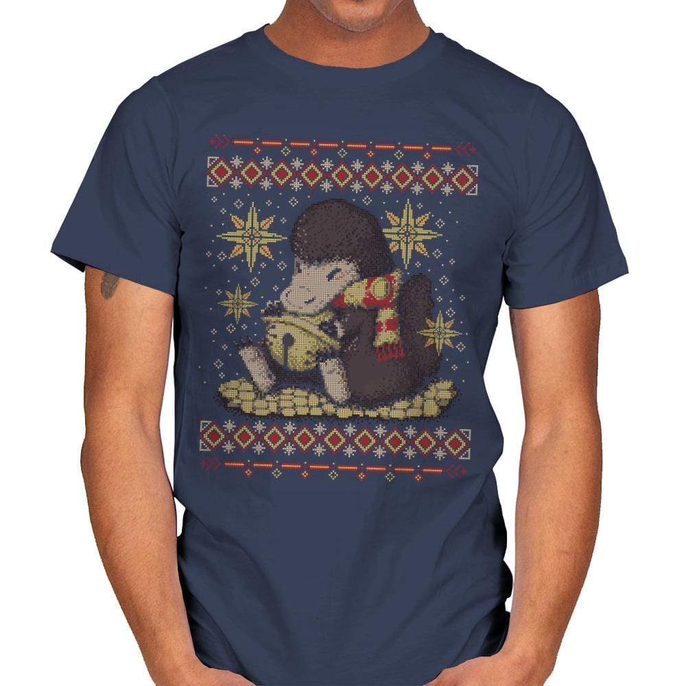 Christmas Niffler - Ugly Holiday - Mens T-Shirts RIPT Apparel Small / Navy