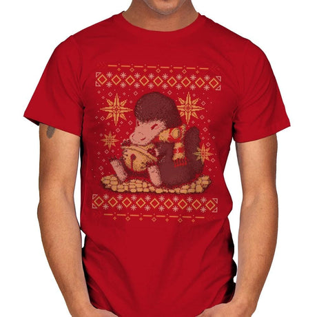 Christmas Niffler - Ugly Holiday - Mens T-Shirts RIPT Apparel Small / Red