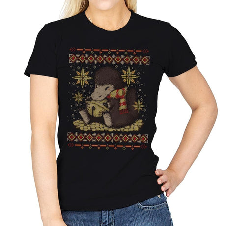 Christmas Niffler - Ugly Holiday - Womens T-Shirts RIPT Apparel Small / Black