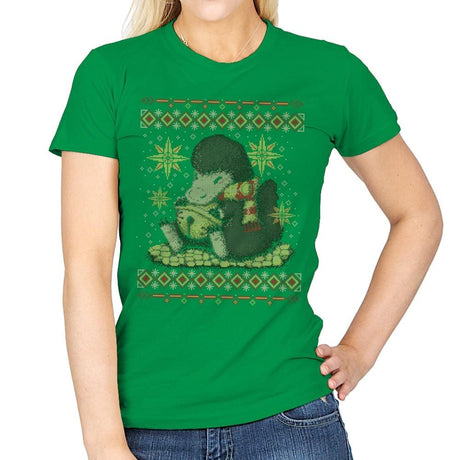 Christmas Niffler - Ugly Holiday - Womens T-Shirts RIPT Apparel Small / Irish Green
