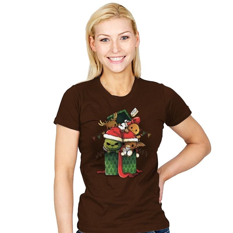 Christmas Pets - Womens T-Shirts RIPT Apparel Small / Brown