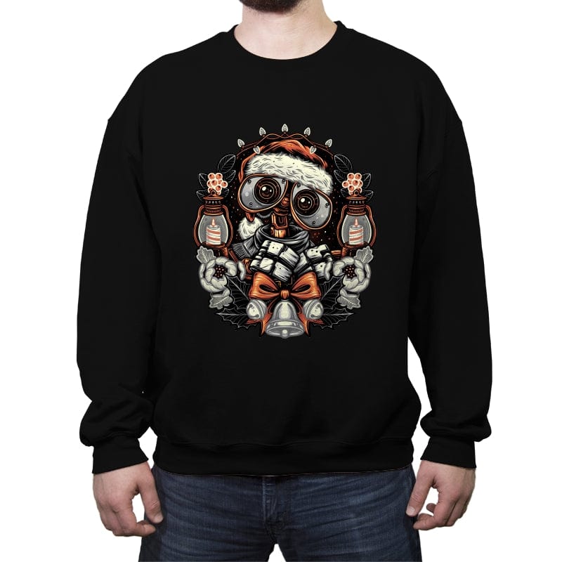 Christmas Robot - Crew Neck Sweatshirt Crew Neck Sweatshirt RIPT Apparel Small / Black