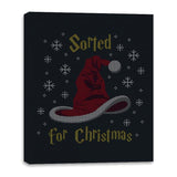 Christmas Sorting Hat - Ugly Holiday - Canvas Wraps Canvas Wraps RIPT Apparel 16x20 / Black