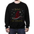 Christmas Sorting Hat - Ugly Holiday - Crew Neck Sweatshirt Crew Neck Sweatshirt RIPT Apparel Small / Black