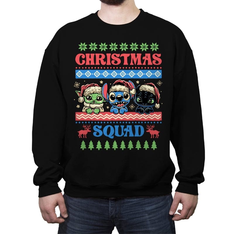 Christmas Squad - Crew Neck Sweatshirt Crew Neck Sweatshirt RIPT Apparel Small / Black