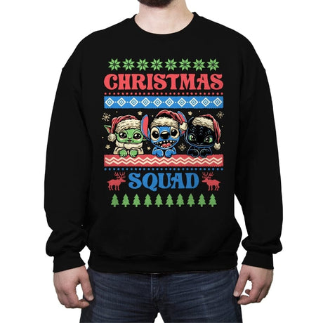 Christmas Squad - Crew Neck Sweatshirt Crew Neck Sweatshirt RIPT Apparel Small / Black