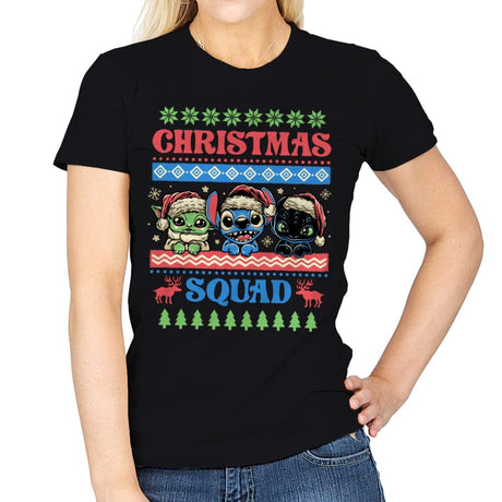 Christmas Squad - Womens T-Shirts RIPT Apparel Small / Black