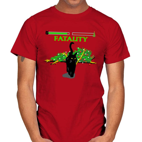 Christmas Tree Kombat - Mens T-Shirts RIPT Apparel Small / Red
