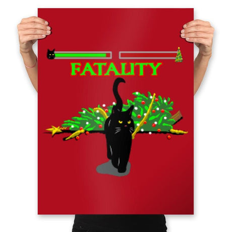 Christmas Tree Kombat - Prints Posters RIPT Apparel 18x24 / Red