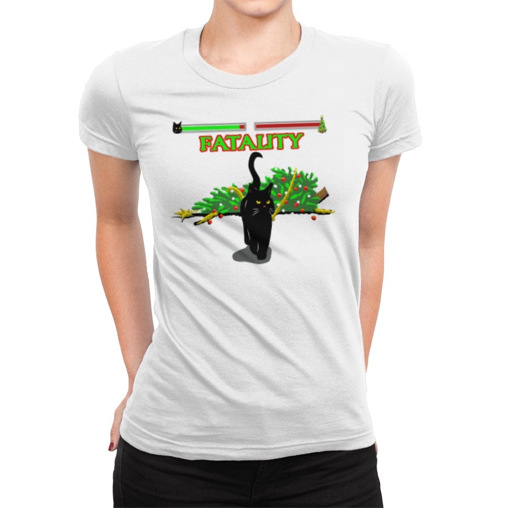 Christmas Tree Kombat - Womens Premium T-Shirts RIPT Apparel Small / White