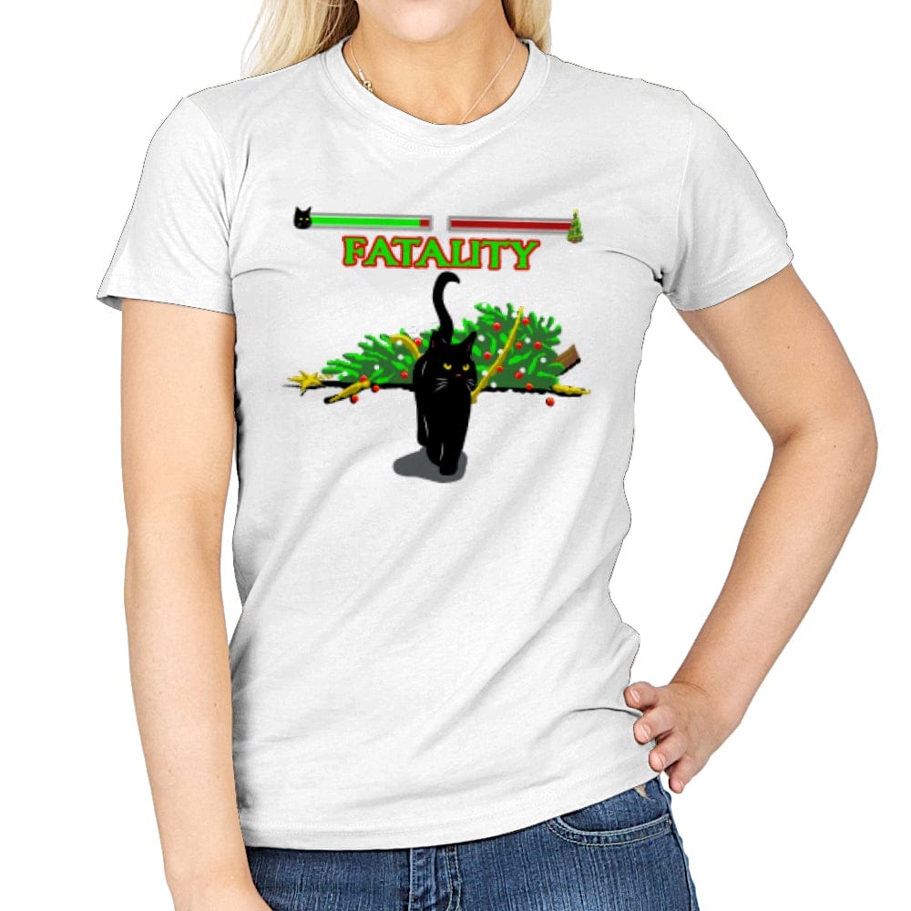 Christmas Tree Kombat - Womens T-Shirts RIPT Apparel Small / White