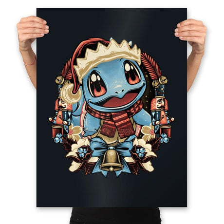 Christmas Turtle - Prints Posters RIPT Apparel 18x24 / Black