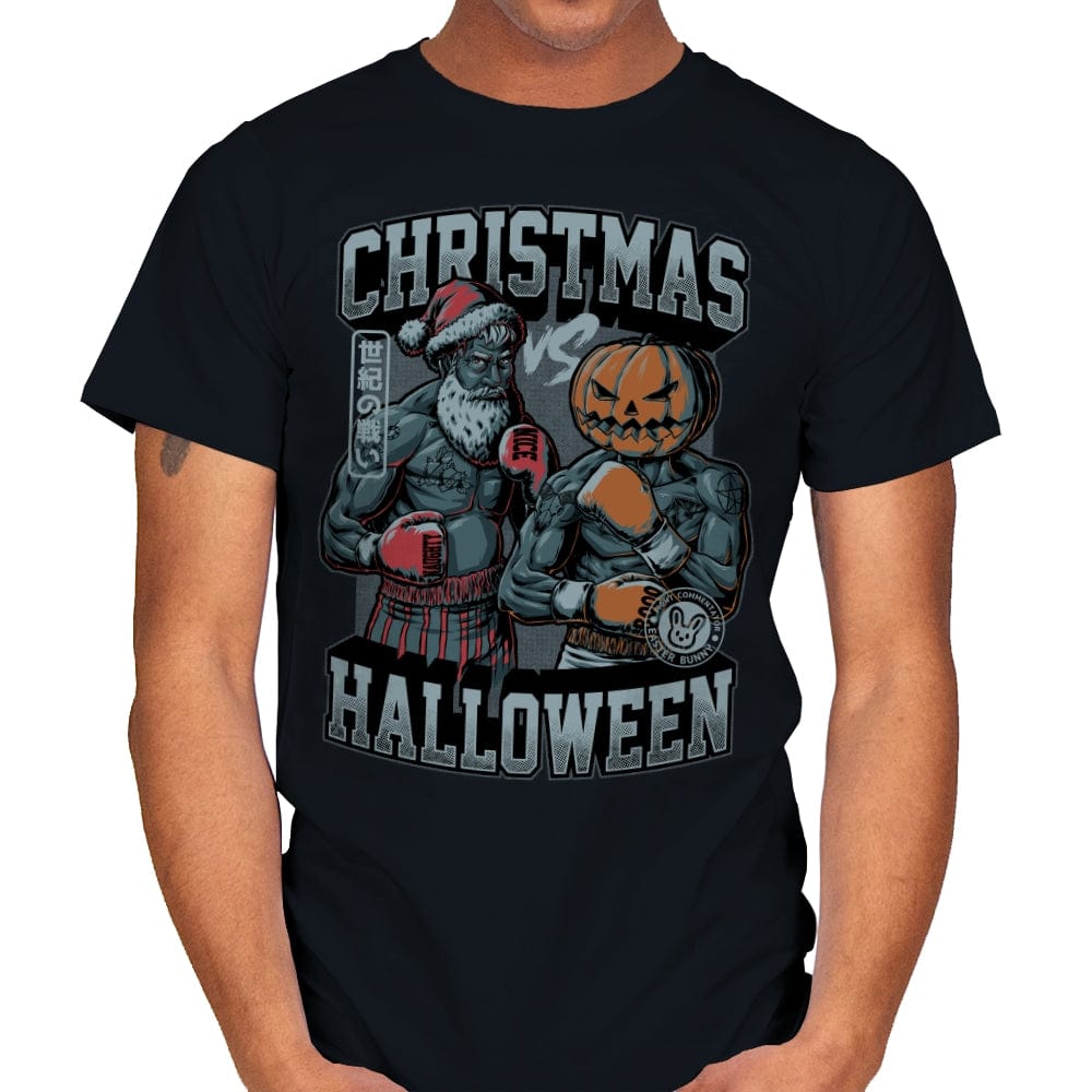 Christmas vs. Halloween - Mens T-Shirts RIPT Apparel Small / Black
