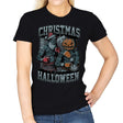 Christmas vs. Halloween - Womens T-Shirts RIPT Apparel Small / Black