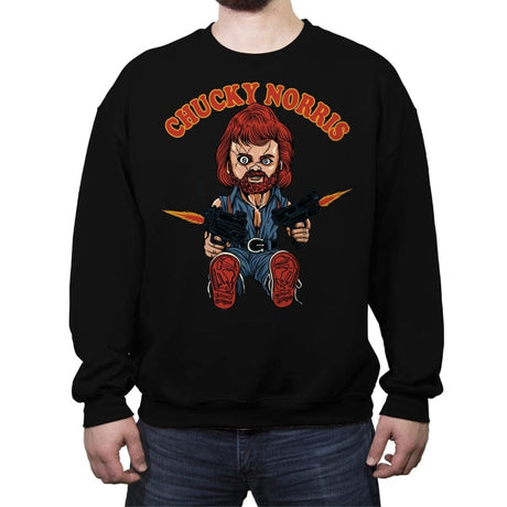 Chucky Norris - Shirt Club - Crew Neck Sweatshirt Crew Neck Sweatshirt RIPT Apparel Small / Black