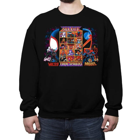 Clash of Spiders - Crew Neck Sweatshirt Crew Neck Sweatshirt RIPT Apparel Small / Black