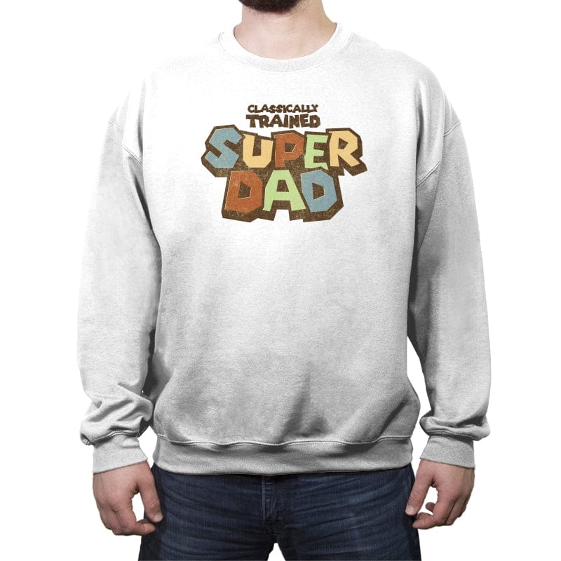 Classically Trained Dad - Crew Neck Sweatshirt Crew Neck Sweatshirt RIPT Apparel Small / White