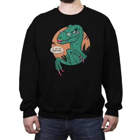 Clever Clever Girl - Crew Neck Sweatshirt Crew Neck Sweatshirt RIPT Apparel