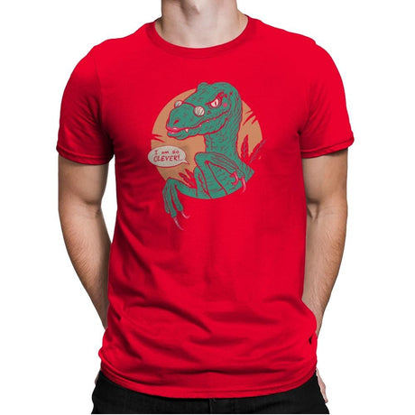 Clever Clever Girl - Mens Premium T-Shirts RIPT Apparel Small / Red